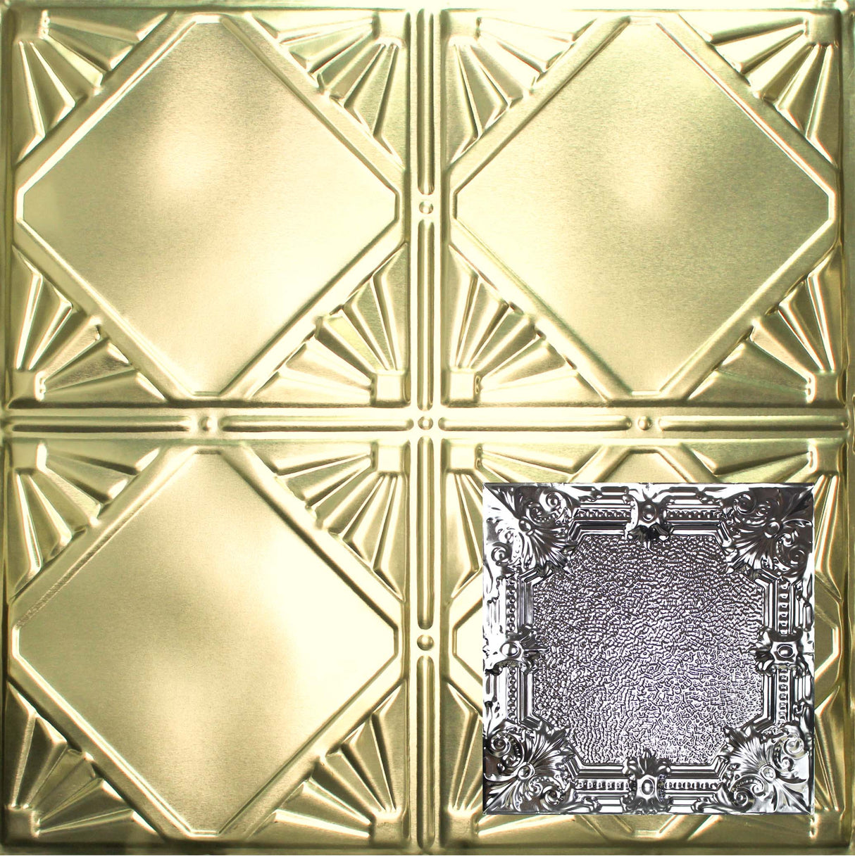 Metal Ceiling Tiles | Pattern 136 | Pebble Renaissance - Antique Clear - Metal Ceiling Express
