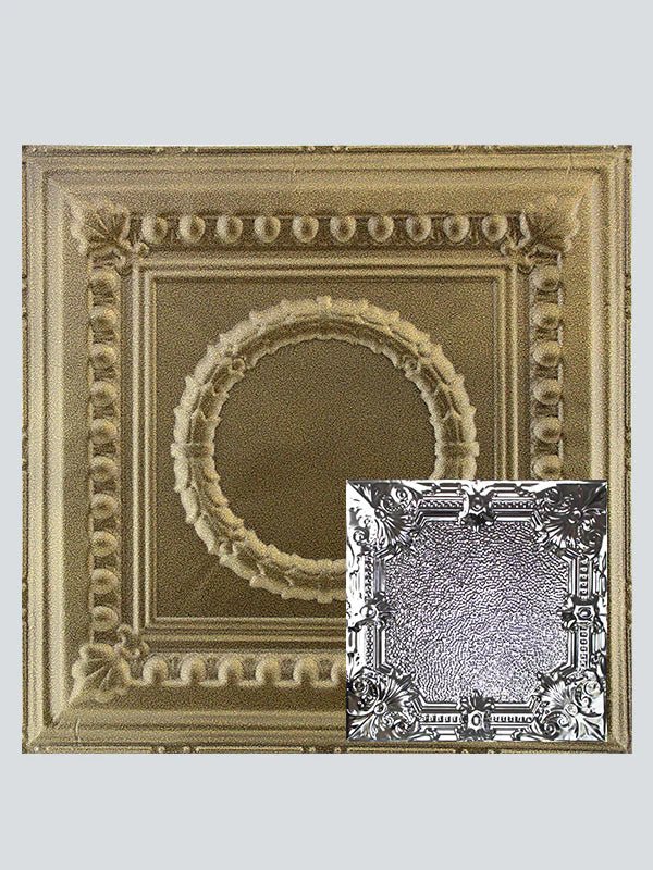 Metal Ceiling Tiles | Pattern 136 | Pebble Renaissance - Gold Vein - Metal Ceiling Express
