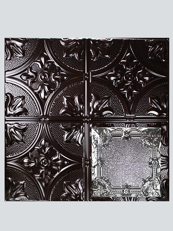 Metal Ceiling Tiles | Pattern 136 | Pebble Renaissance - Mirror Black - Metal Ceiling Express