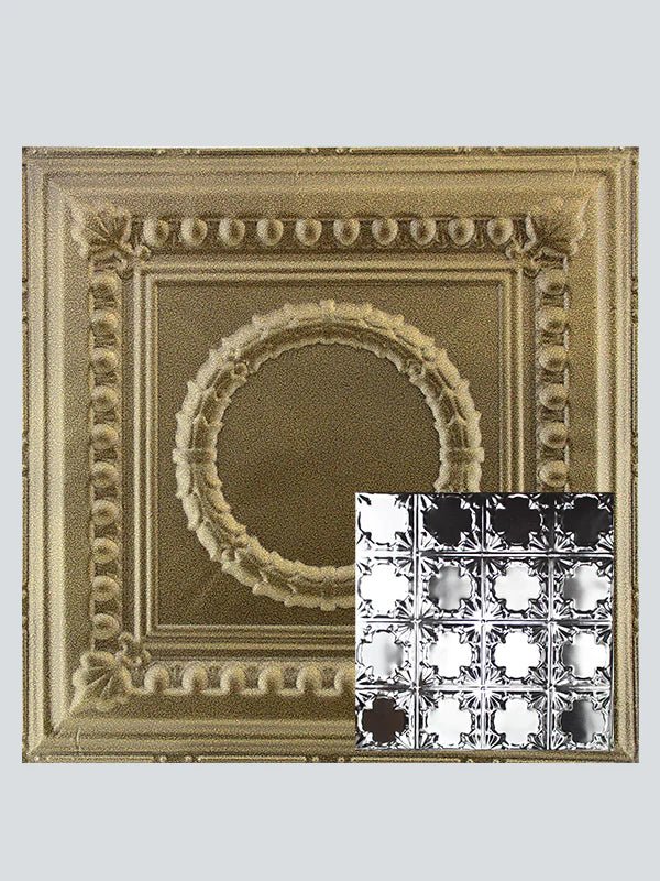 Metal Ceiling Tiles | Pattern 137 | Gothic Prominence - Gold Vein - Metal Ceiling Express