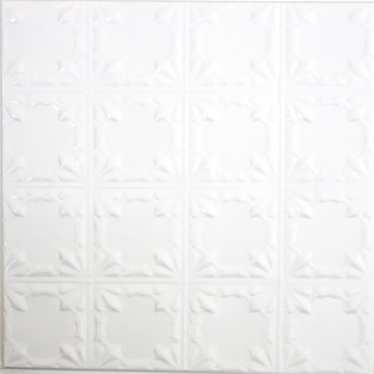 Metal Ceiling Tiles | Pattern 137 | Gothic Prominence - Matte White - Metal Ceiling Express