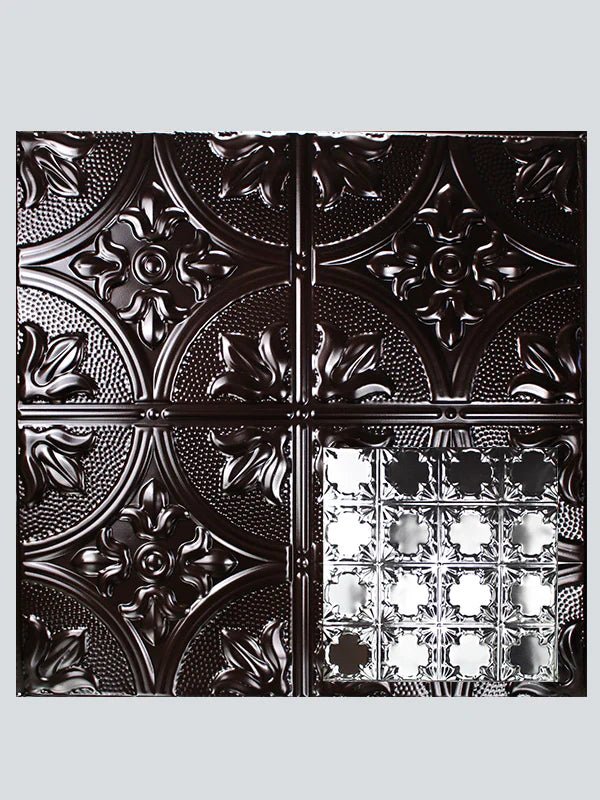 Metal Ceiling Tiles | Pattern 137 | Gothic Prominence - Mirror Black - Metal Ceiling Express