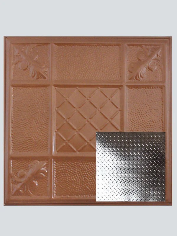 Metal Ceiling Tiles | Diamond Plate - Classic Copper - Metal Ceiling Express