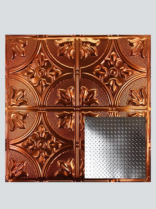 Metal Ceiling Tiles | Diamond Plate - Transparent Copper - Metal Ceiling Express