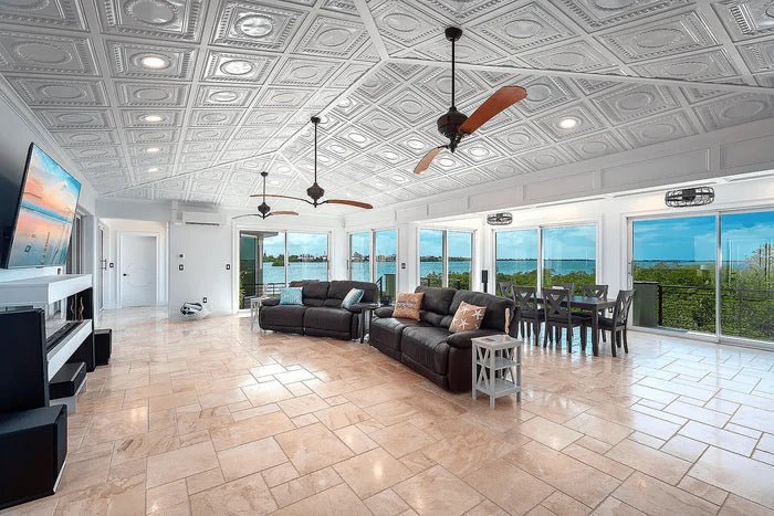 Living Room Inspiration: Transform Your Space with Tin Ceilings - Metal Ceiling Express