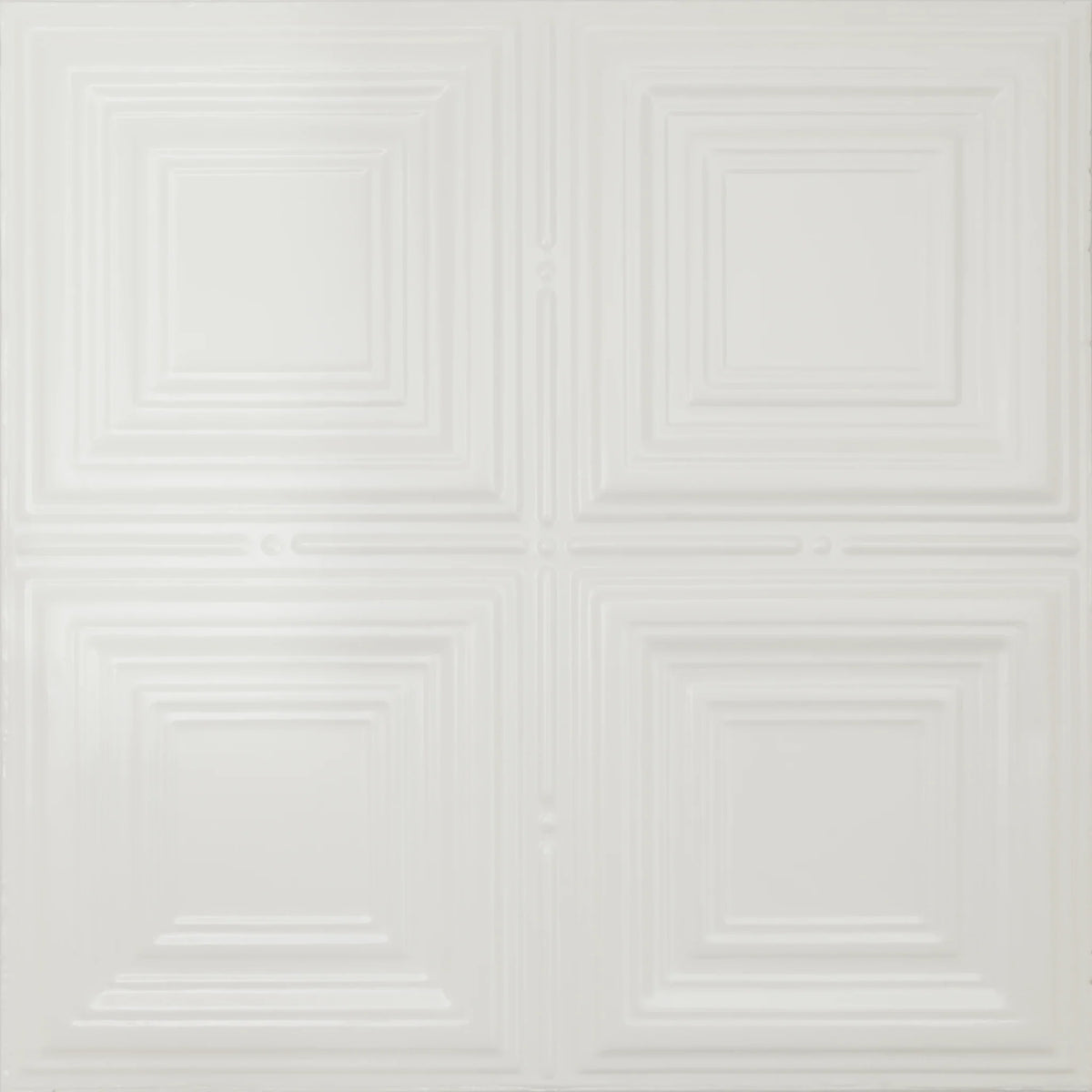 Pattern 101 Classic Four Square tin ceiling tile — Antique White finish