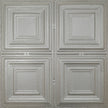 Pattern 101 Classic Four Square tin ceiling tile — Arctic Shimmer finish
