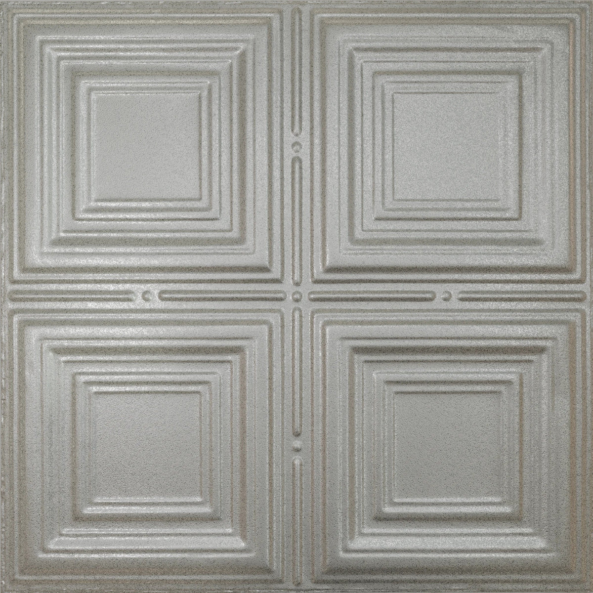 Pattern 101 Classic Four Square tin ceiling tile — Arctic Shimmer finish