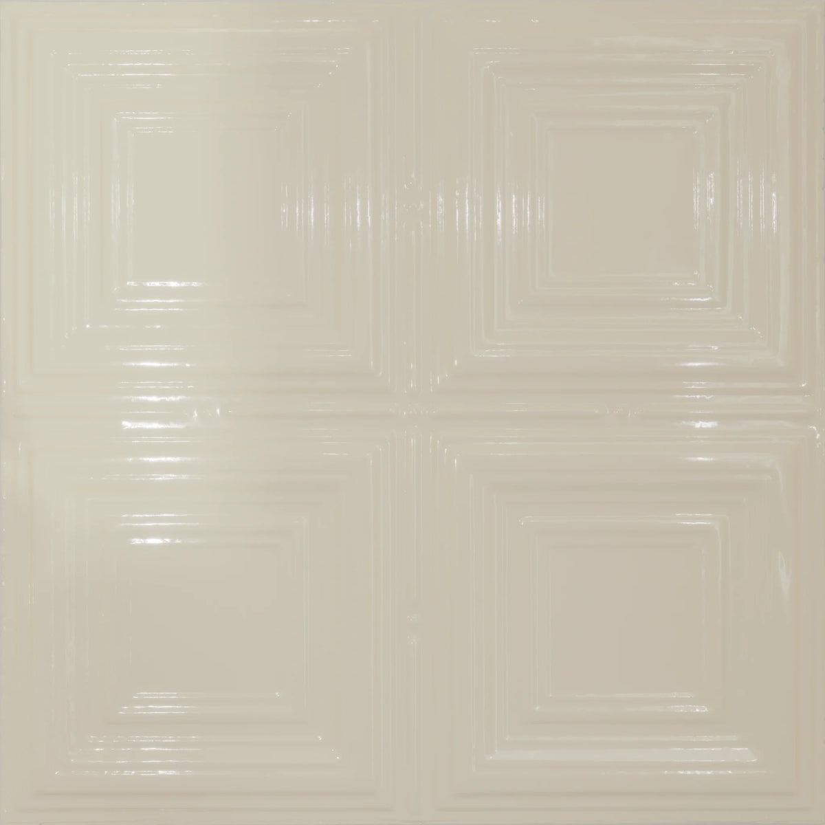 Pattern 101 Classic Four Square tin ceiling tile — Cream finish
