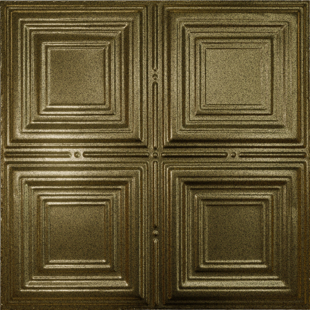 Pattern 101 Classic Four Square tin ceiling tile — Gold Vein finish