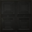 Pattern 101 Classic Four Square tin ceiling tile — Matte Black finish