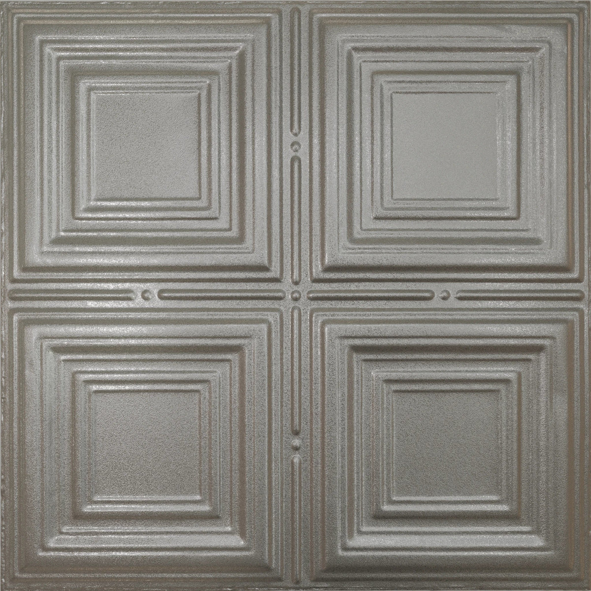 Pattern 101 Classic Four Square tin ceiling tile — Nickel Vein finish