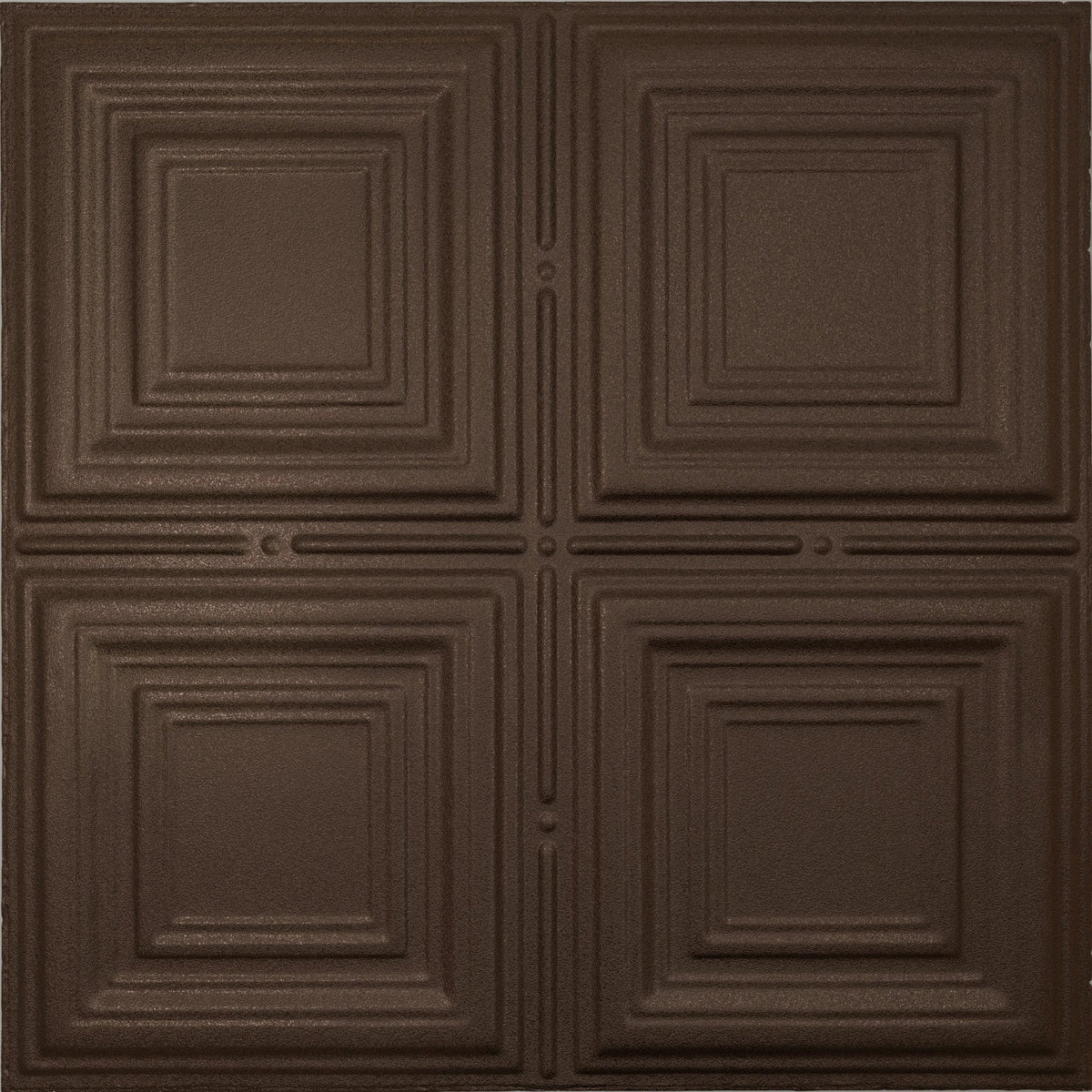 Pattern 101 Classic Four Square tin ceiling tile — Oil-Rubbed Bronze finish