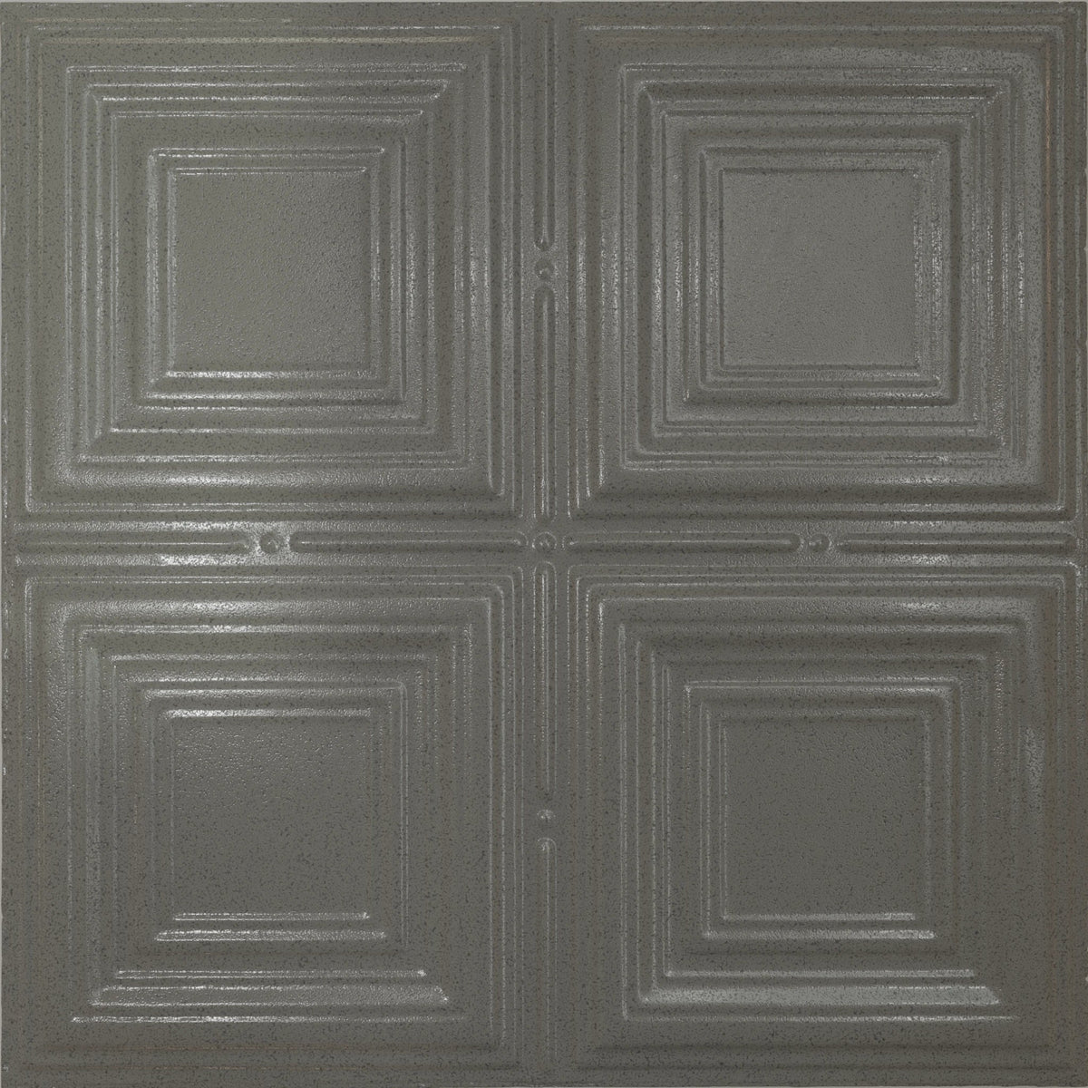 Pattern 101 Classic Four Square tin ceiling tile — Steel Vein finish