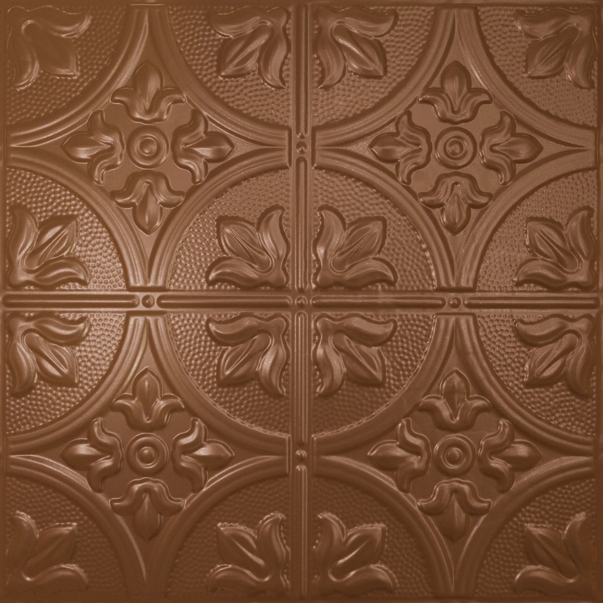 Pattern 102 Fleur-De-Lis 12in. tin ceiling tile — Classic Copper finish