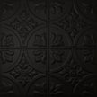 Pattern 102 Fleur-De-Lis 12in. tin ceiling tile — Matte Black finish