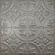 Pattern 102 Fleur-De-Lis 12in. tin ceiling tile — Nickel Vein finish