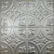 Pattern 102 Fleur-De-Lis 12in. tin ceiling tile — Silver finish