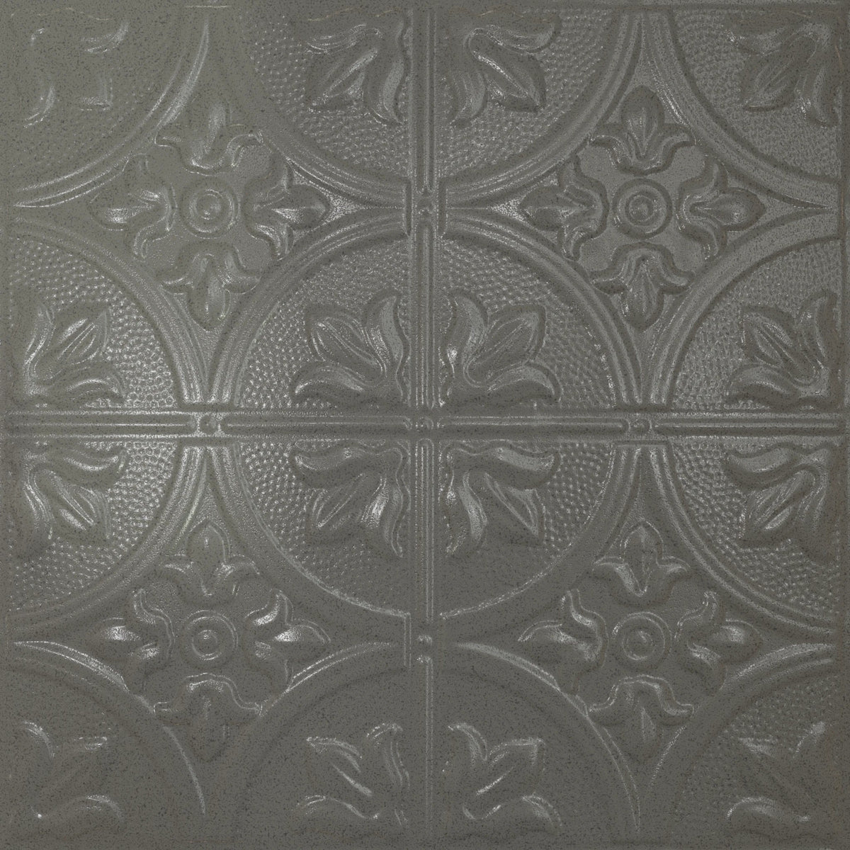 Pattern 102 Fleur-De-Lis 12in. tin ceiling tile — Steel Vein finish