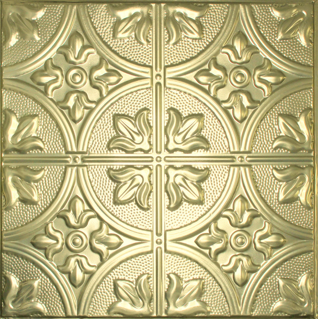 Metal Ceiling Tiles | Pattern 102 | FleurDeLis 12in - Antique Clear - Metal Ceiling Express