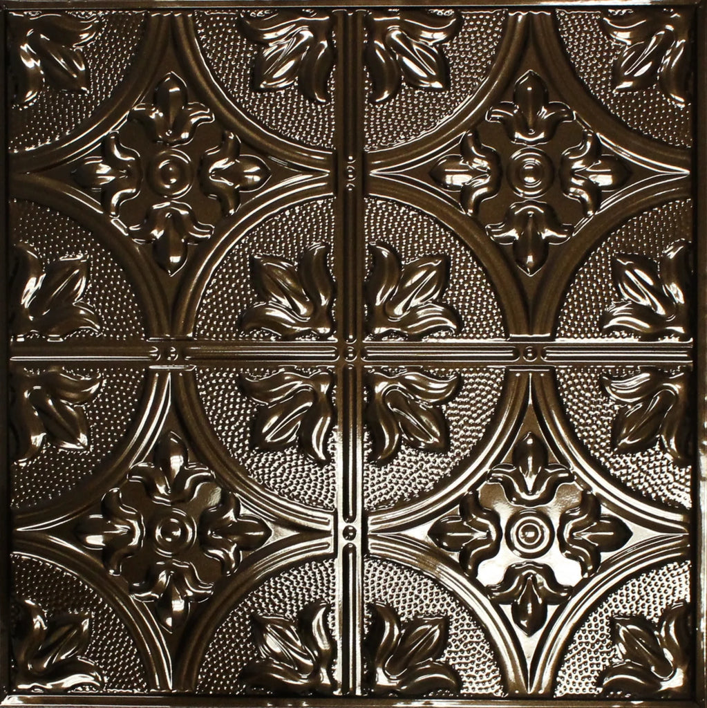 Metal Ceiling Tiles | Pattern 102 | FleurDeLis 12in - Bronze Burst - Metal Ceiling Express
