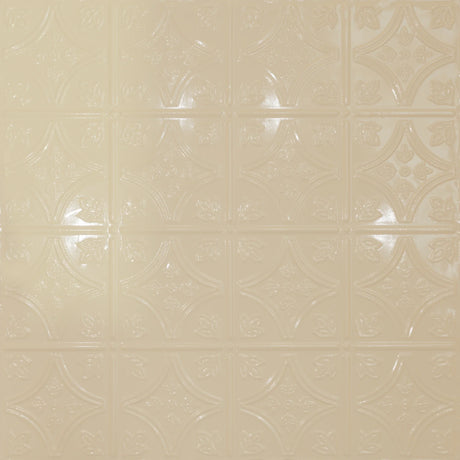 Pattern 103 Fleur-De-Lis 6in. tin ceiling tile — Almond finish