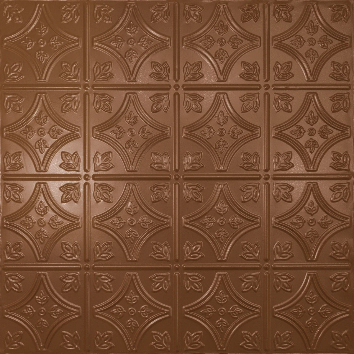 Pattern 103 Fleur-De-Lis 6in. tin ceiling tile — Classic Copper finish