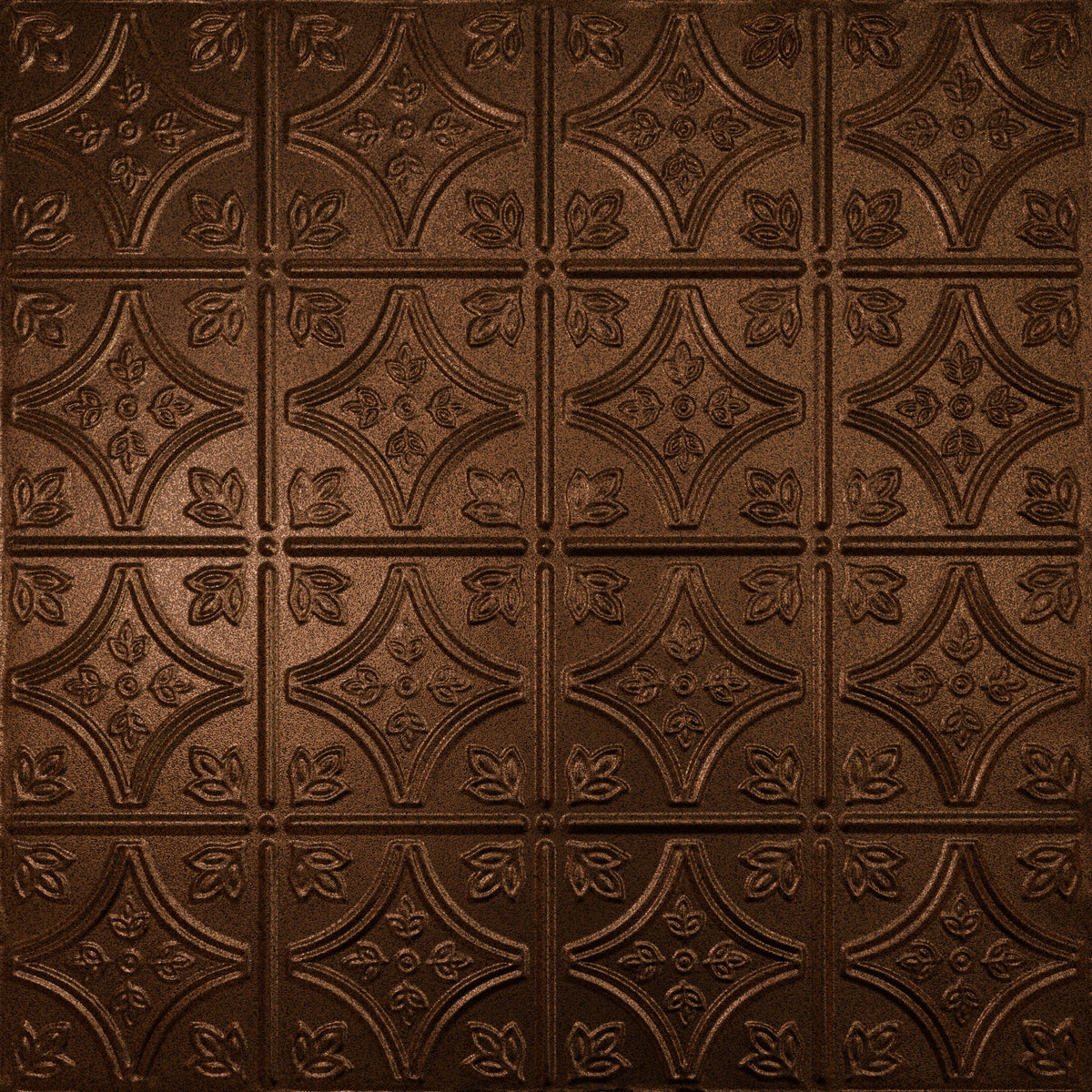 Pattern 103 Fleur-De-Lis 6in. tin ceiling tile — Copper Vein finish