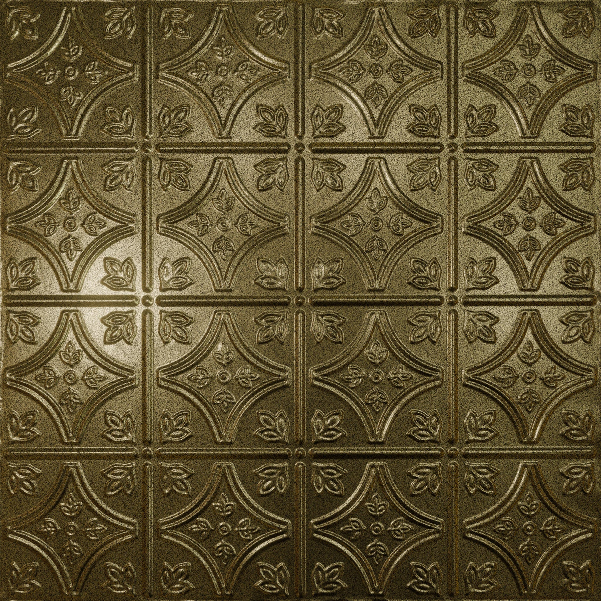 Pattern 103 Fleur-De-Lis 6in. tin ceiling tile — Gold Vein finish
