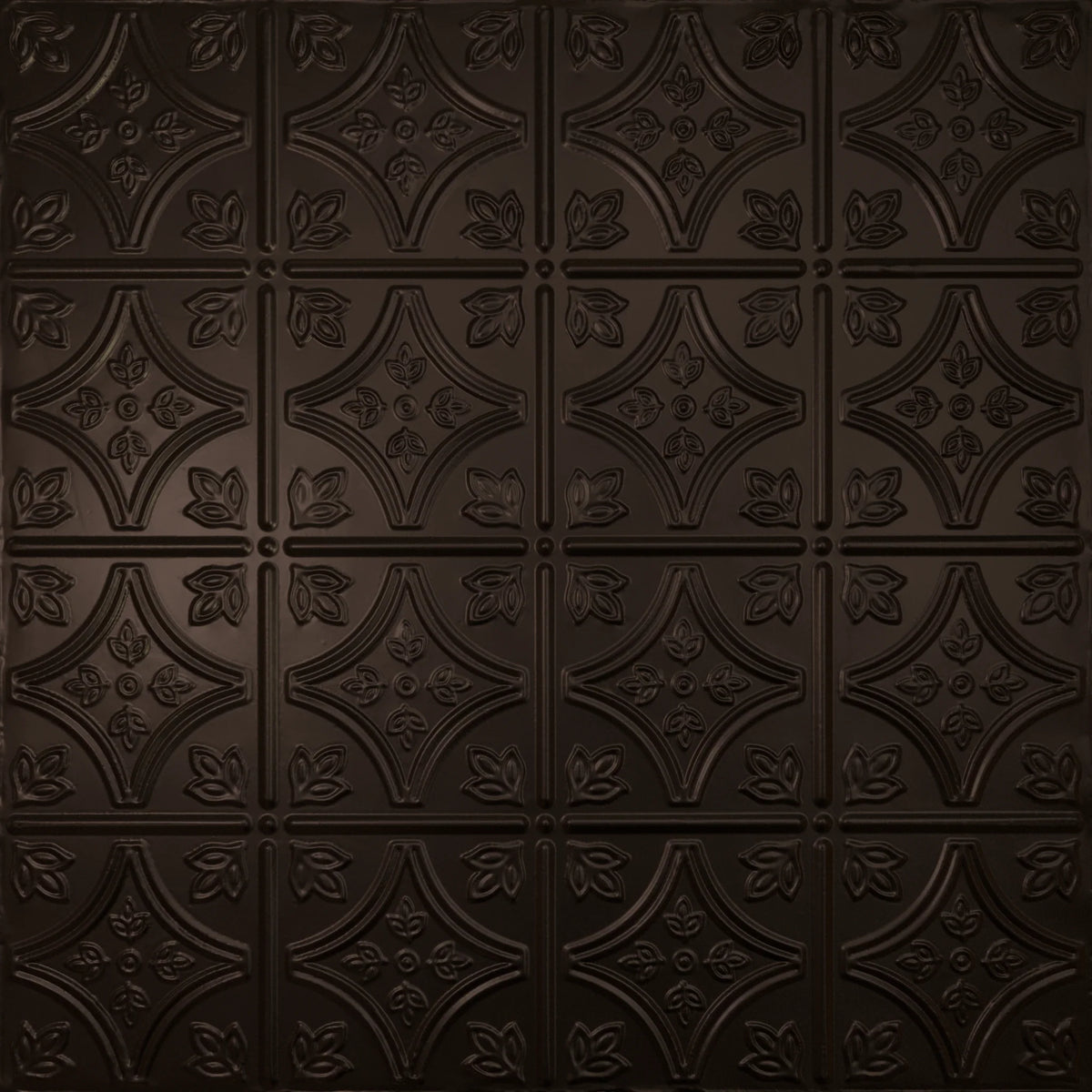 Pattern 103 Fleur-De-Lis 6in. tin ceiling tile — Maple Bronze finish