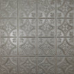 Pattern 103 Fleur-De-Lis 6in. tin ceiling tile — Nickel Vein finish