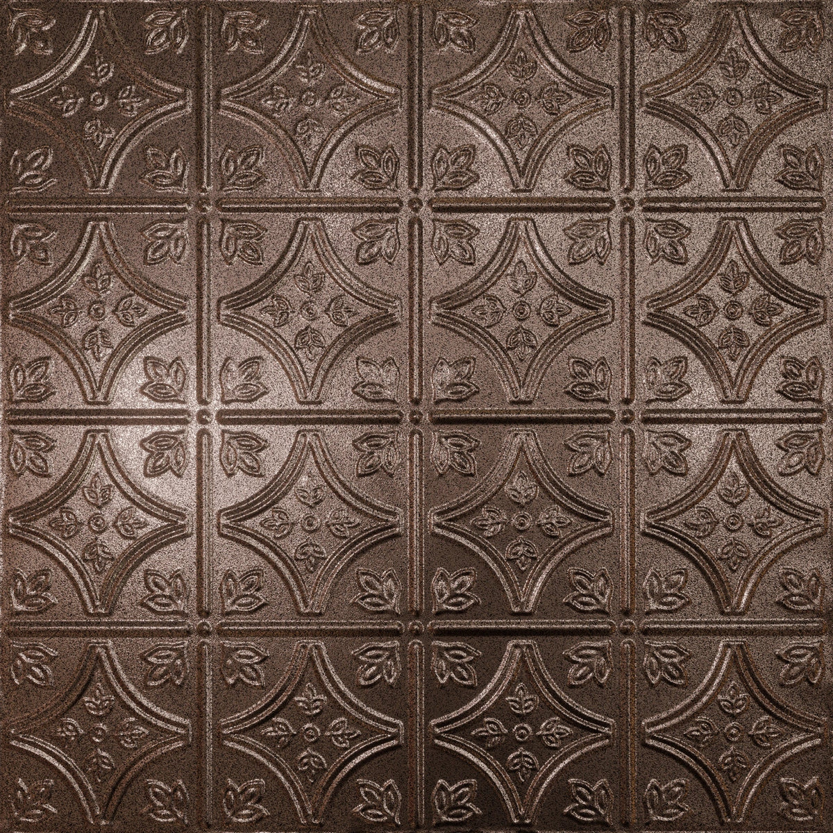 Pattern 103 Fleur-De-Lis 6in. tin ceiling tile — Penny Vein finish