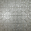 Pattern 103 Fleur-De-Lis 6in. tin ceiling tile — Silver finish