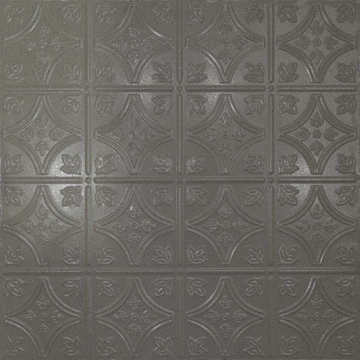 Pattern 103 Fleur-De-Lis 6in. tin ceiling tile — Steel Vein finish