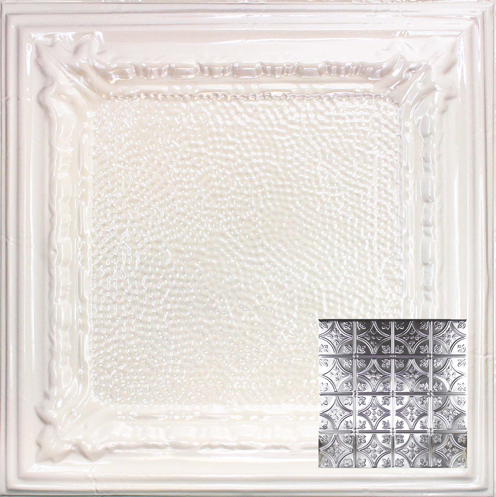 Metal Ceiling Tiles | Pattern 103 | FleurDeLis 6in - Almond - Metal Ceiling Express