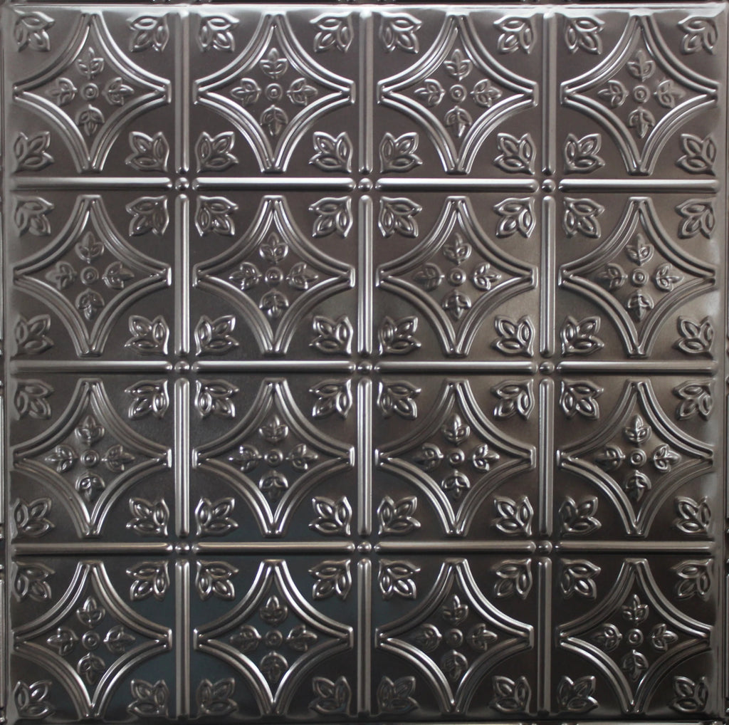 Metal Ceiling Tiles | Pattern 103 | FleurDeLis 6in - Candy Haze Black - Metal Ceiling Express