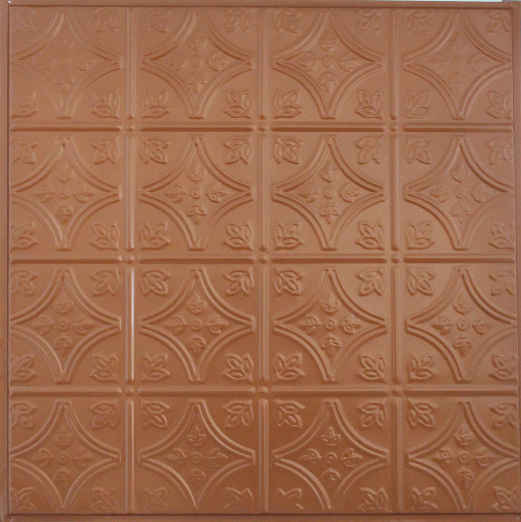Metal Ceiling Tiles | Pattern 103 | FleurDeLis 6in - Classic Copper - Metal Ceiling Express