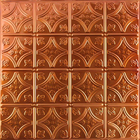 Metal Ceiling Tiles | Pattern 103 | FleurDeLis 6in - Transparent Copper - Metal Ceiling Express