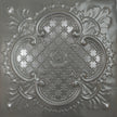 Pattern 104 Elegant Clover tin ceiling tile — Gun Metal Grey finish