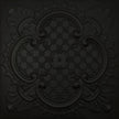 Pattern 104 Elegant Clover tin ceiling tile — Matte Black finish