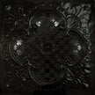 Pattern 104 Elegant Clover tin ceiling tile — Mirror Black finish