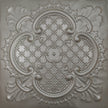 Pattern 104 Elegant Clover tin ceiling tile — Nickel Vein finish