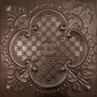 Pattern 104 Elegant Clover tin ceiling tile — Penny Vein finish