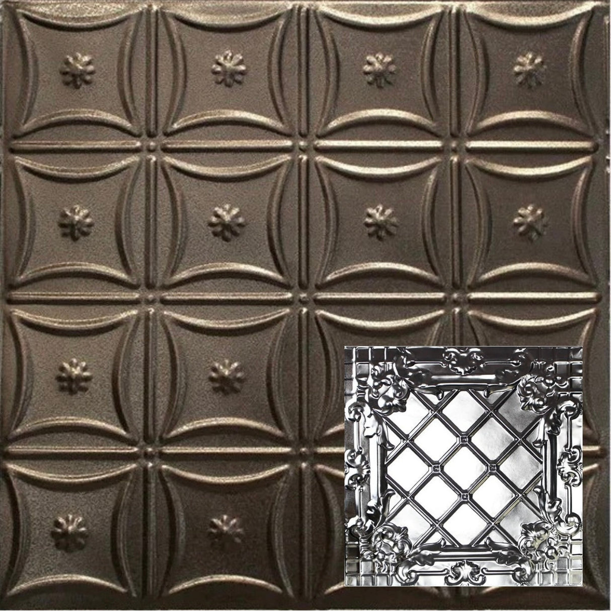 Tin Ceiling Tiles | Pattern 111 | Medieval Crosshatch