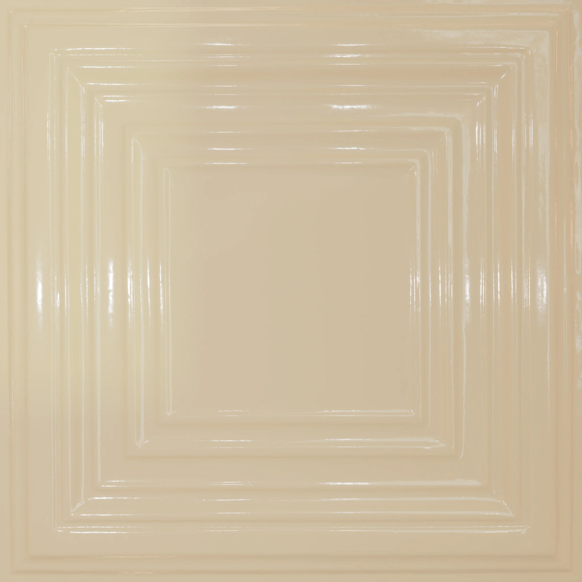 Pattern 115 Framed Gallery tin ceiling tile — Almond finish