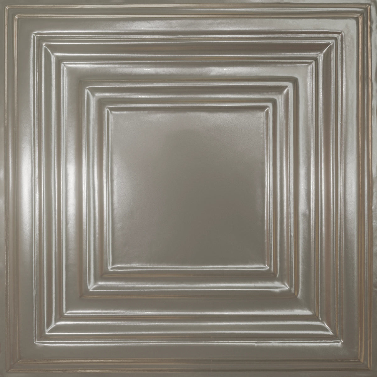 Pattern 115 Framed Gallery tin ceiling tile — Aluminum finish