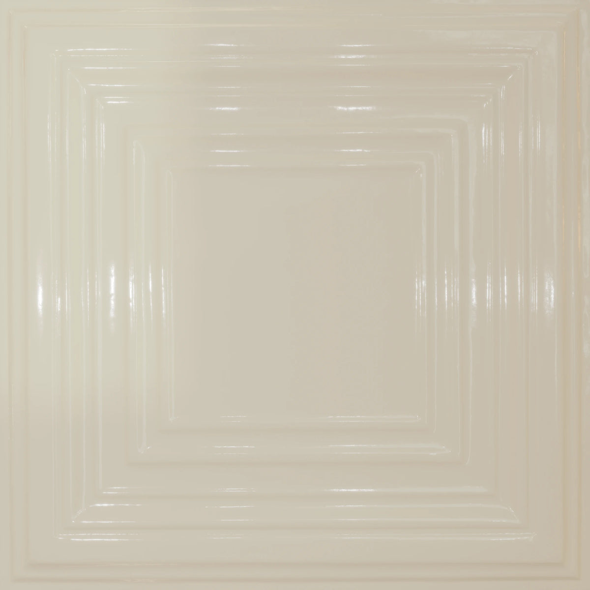 Pattern 115 Framed Gallery tin ceiling tile — Cream finish