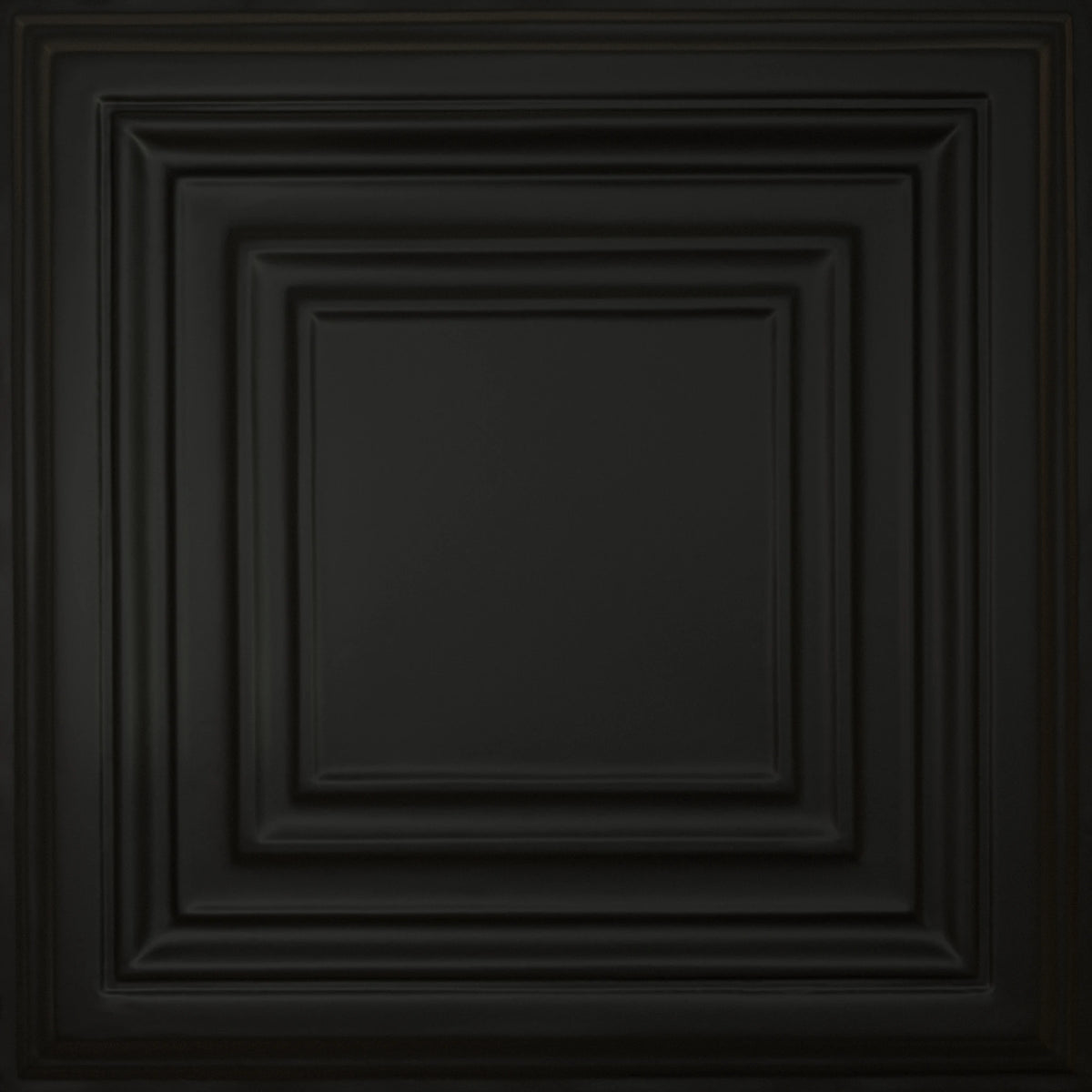Pattern 115 Framed Gallery tin ceiling tile — Matte Black finish