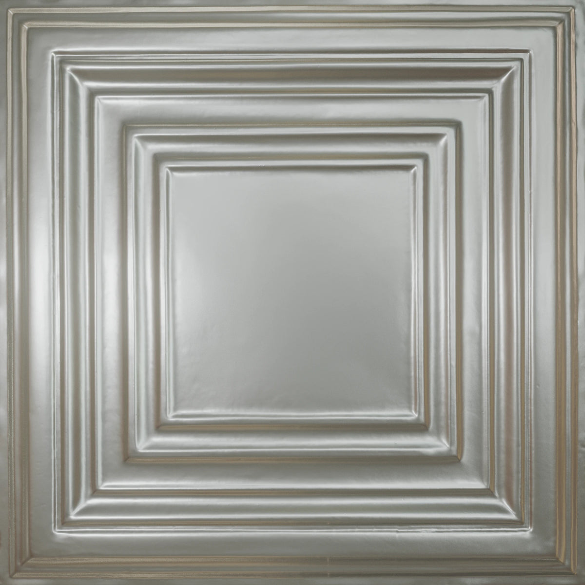 Pattern 115 Framed Gallery tin ceiling tile — Silver finish