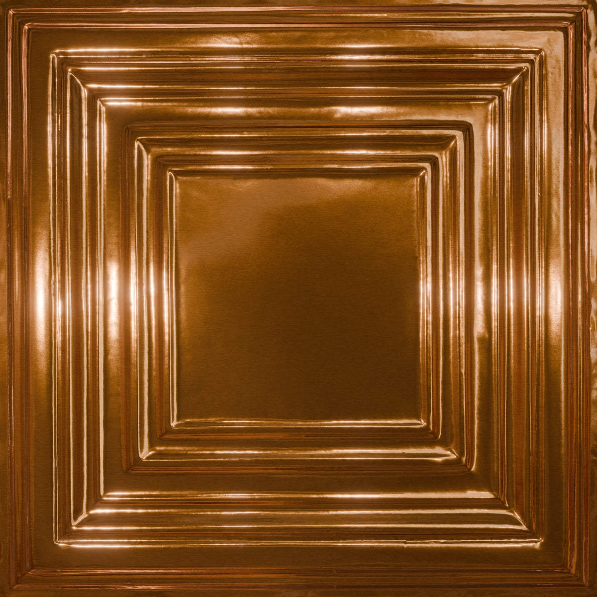 Pattern 115 Framed Gallery tin ceiling tile — Transparent Copper finish